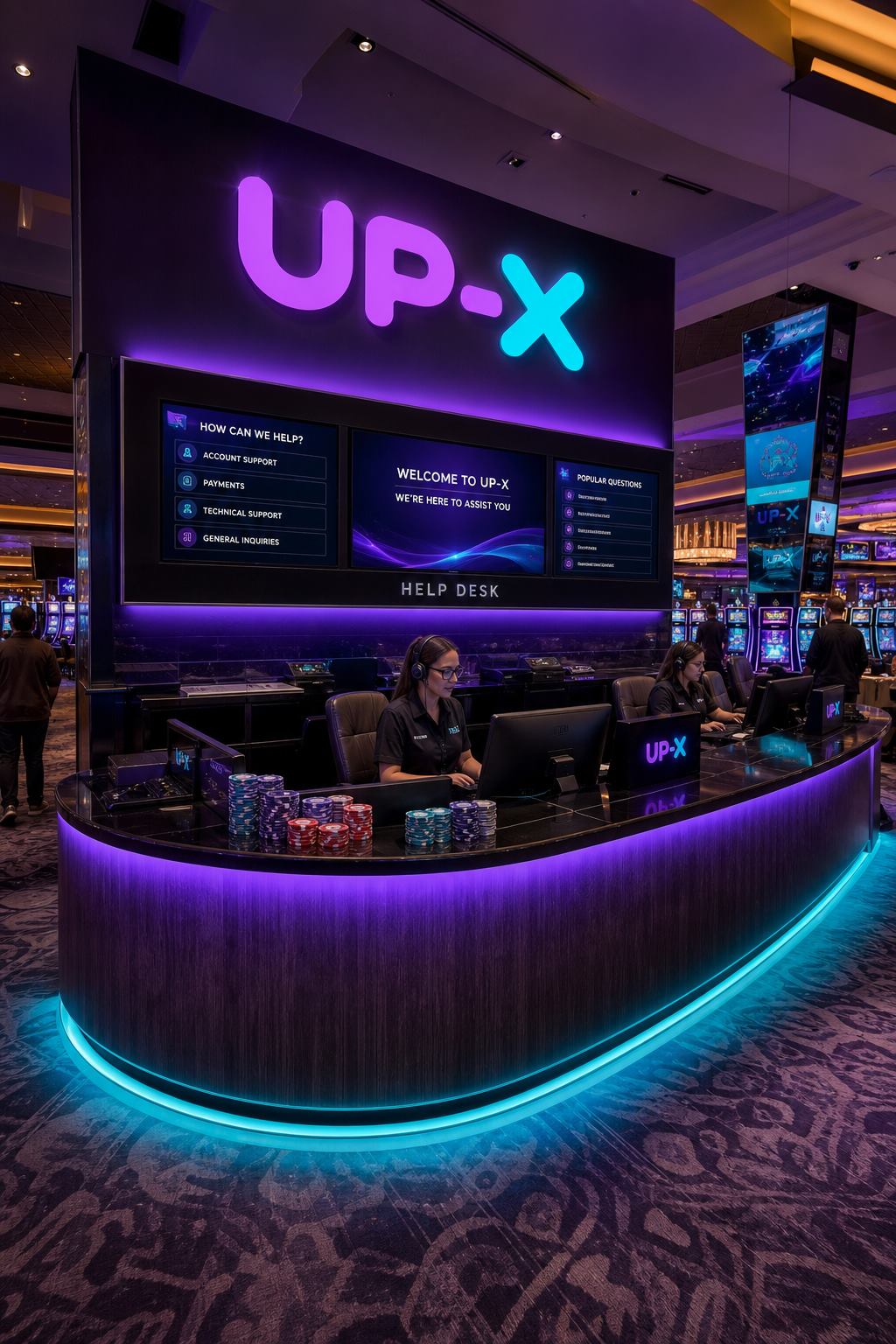 Up X casino support floor